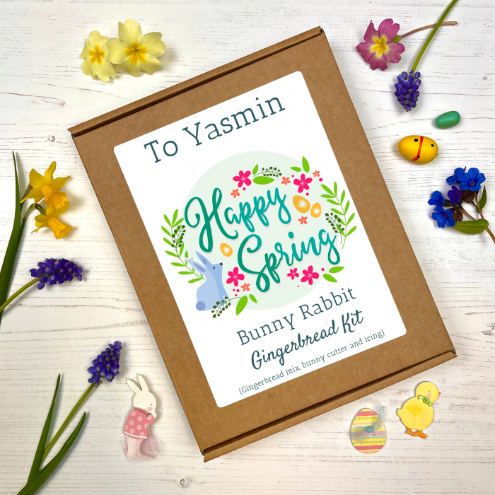 Personalised ‘Happy Spring’ Gingerbread Gift Box