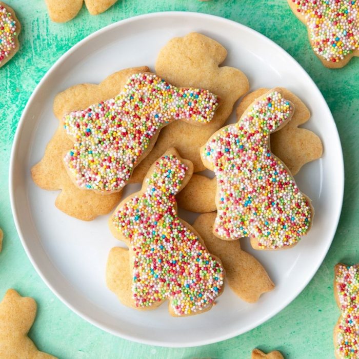 plate of bunny shaped biscuits